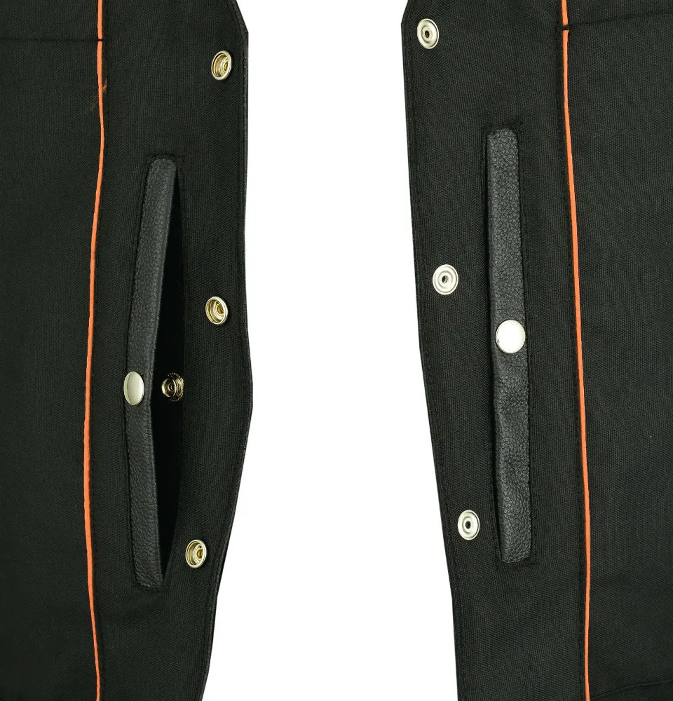 DS Men's Milled Single Back Panel Leather  Vest - Black