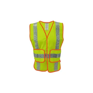 Economy Lime Polyester Mesh Hook and Loop Safety Vest