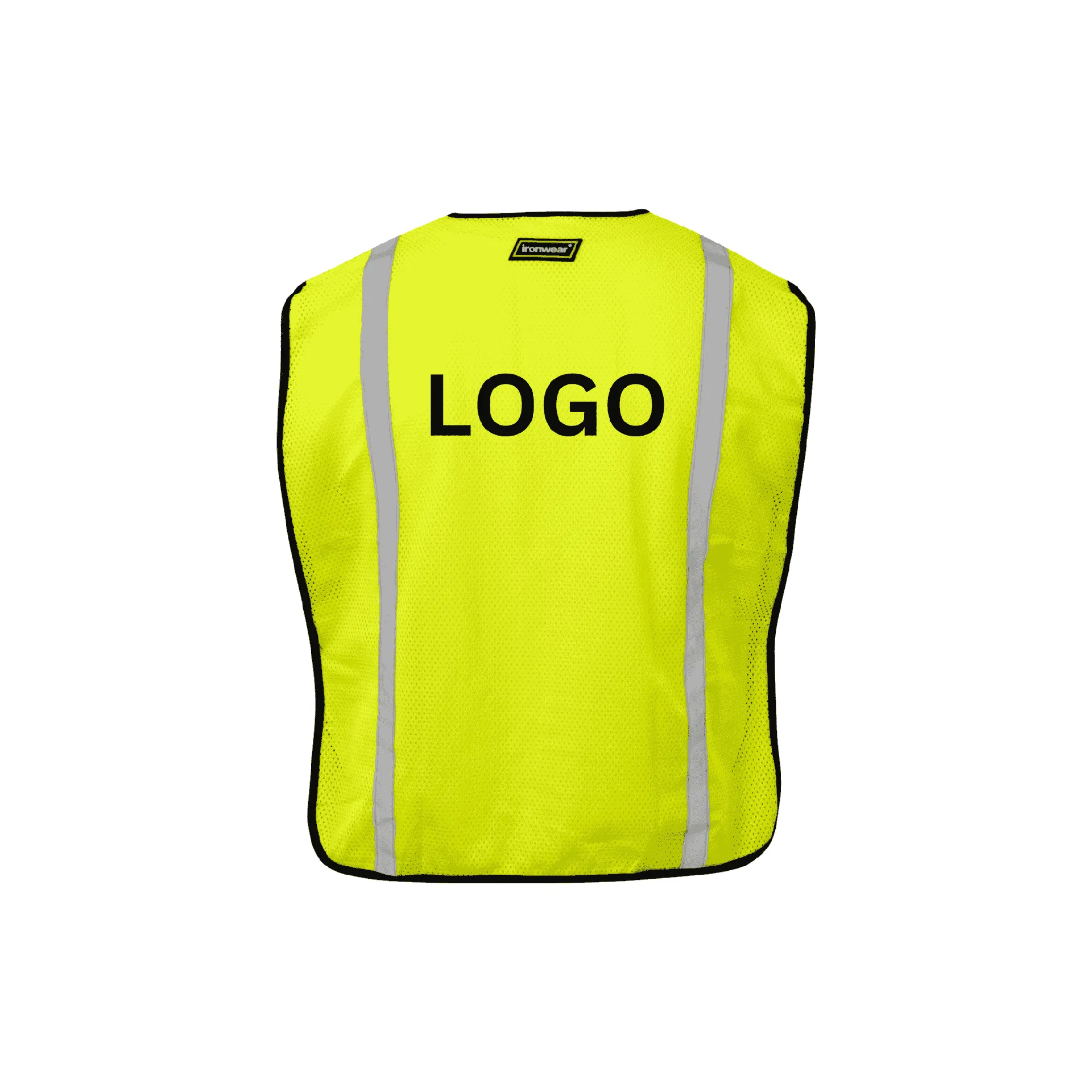 Economy Lime Safety Vest With Breakaway on Shoulders