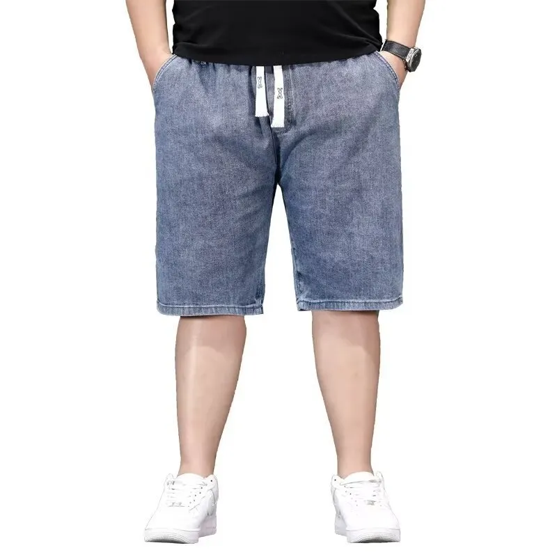 Elastic Waist Denim Shorts