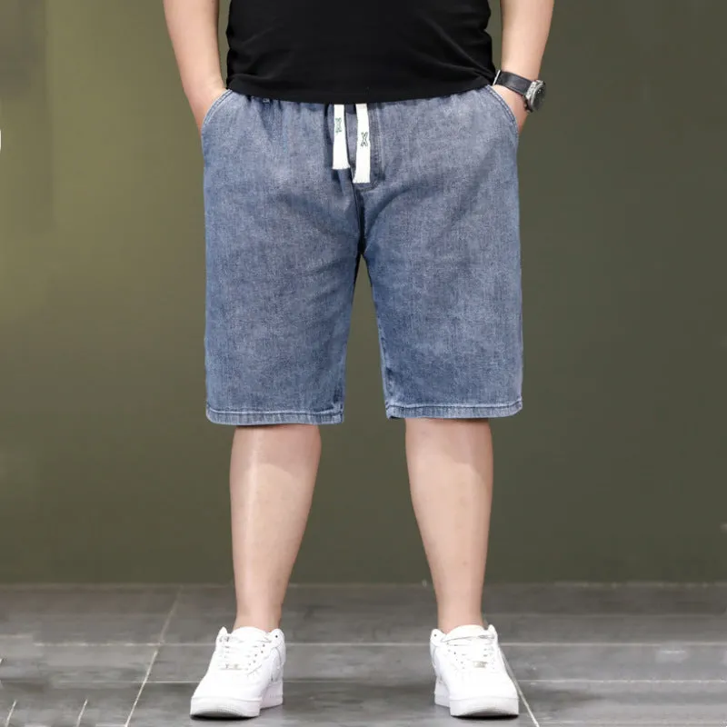 Elastic Waist Denim Shorts