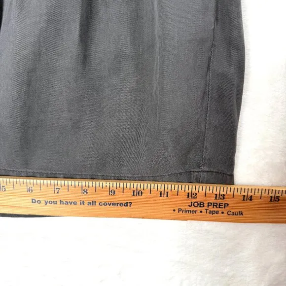 Faherty Arlie Tie Waist Shorts Womens M Gray Organic Cotton Lyocell Pleated