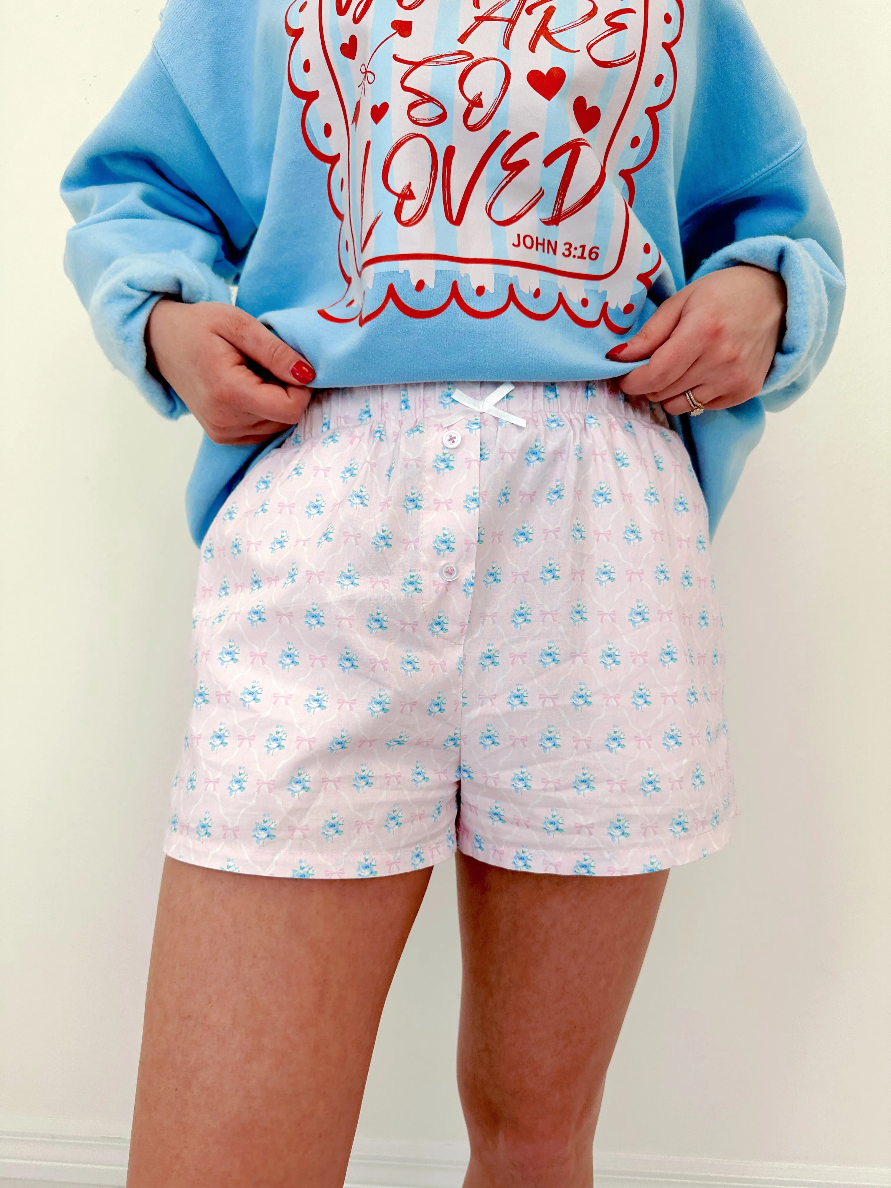 Fancy Floral & Bow Print Boxer Shorts - 2 Colors