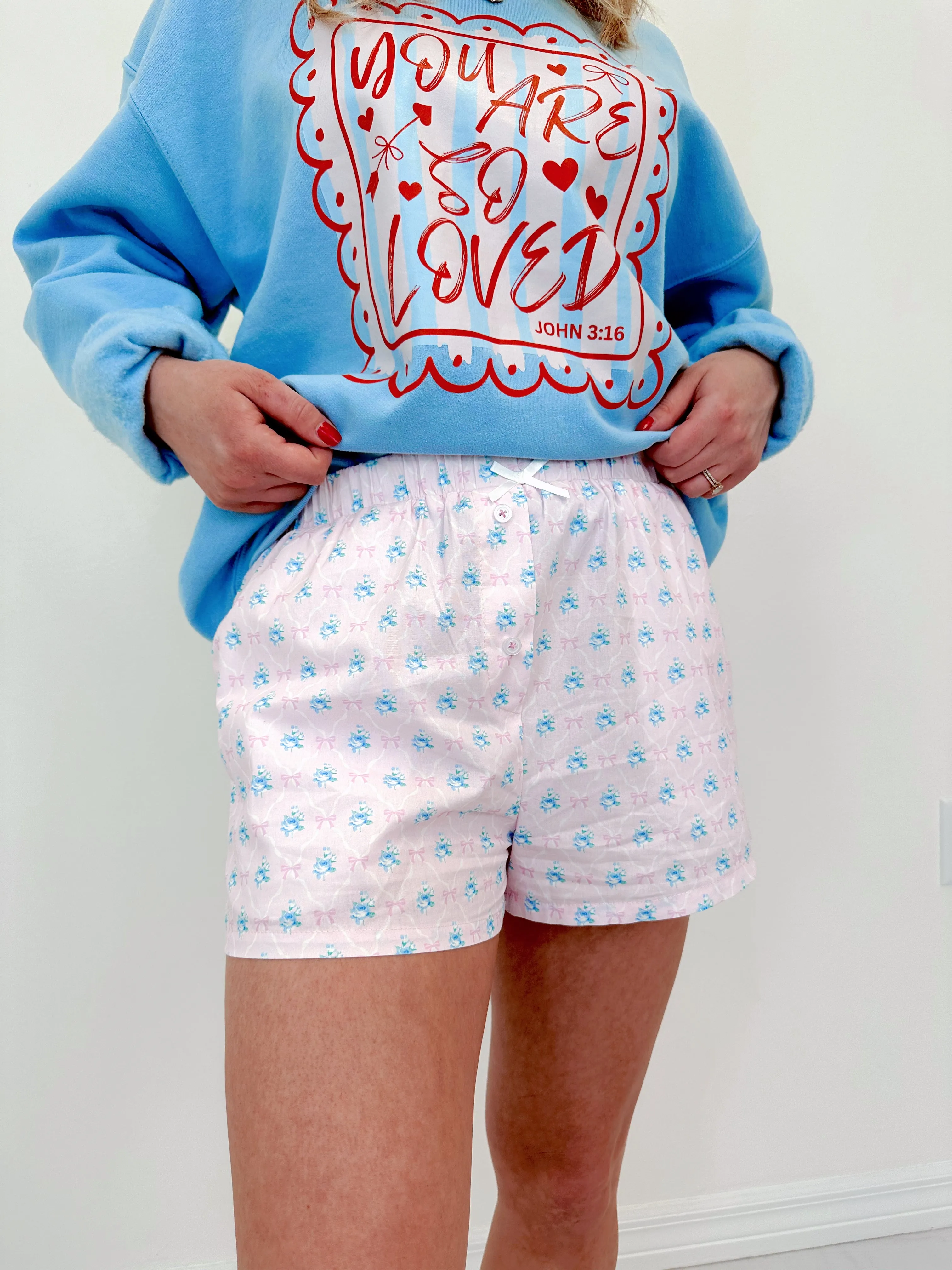 Fancy Floral & Bow Print Boxer Shorts - 2 Colors