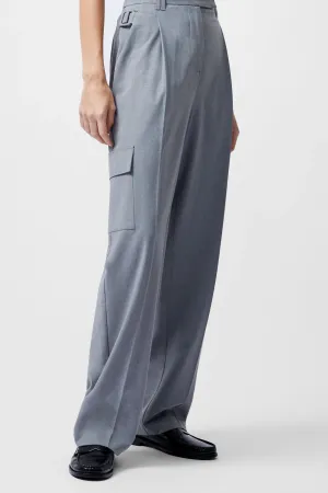 FRANKLIN BARREL LEG TROUSER - GREY