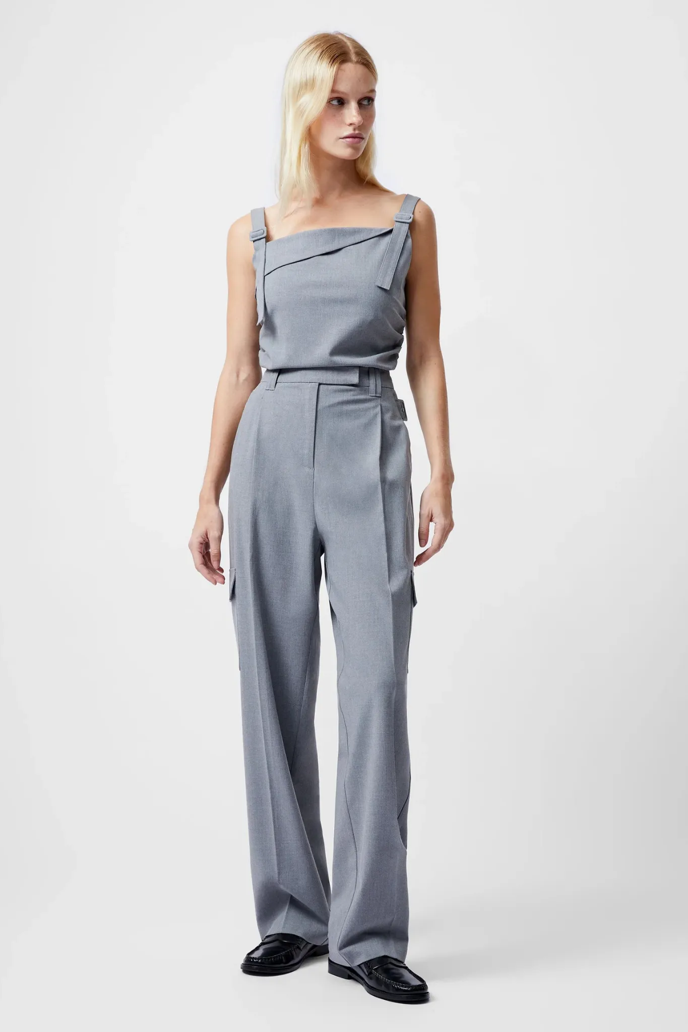 FRANKLIN BARREL LEG TROUSER - GREY