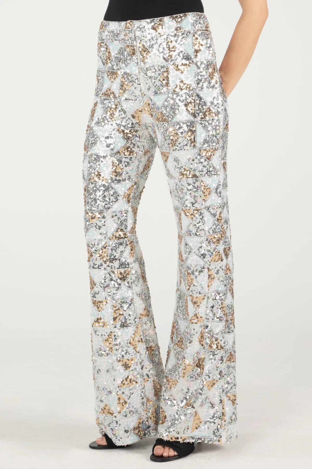 Geometric Multi-Sequin Trousers