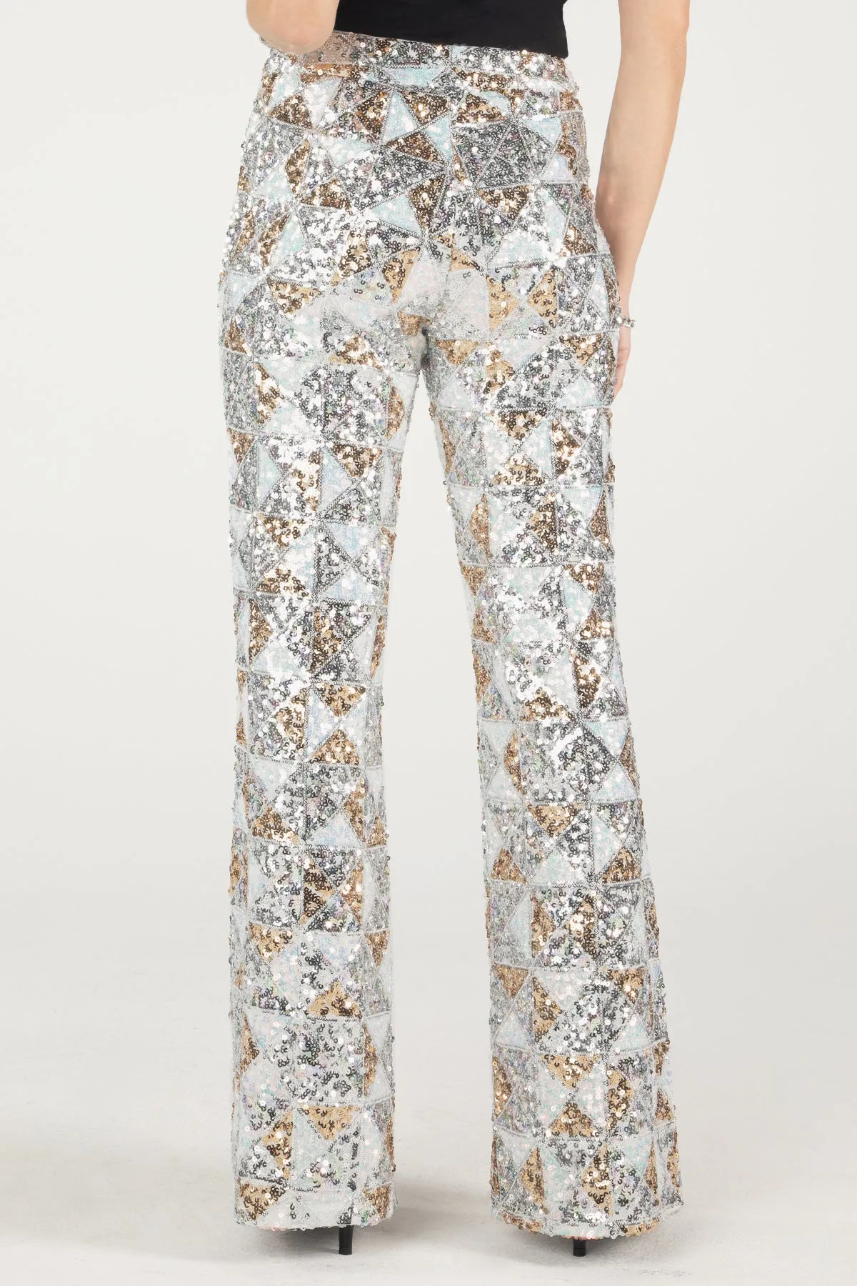 Geometric Multi-Sequin Trousers