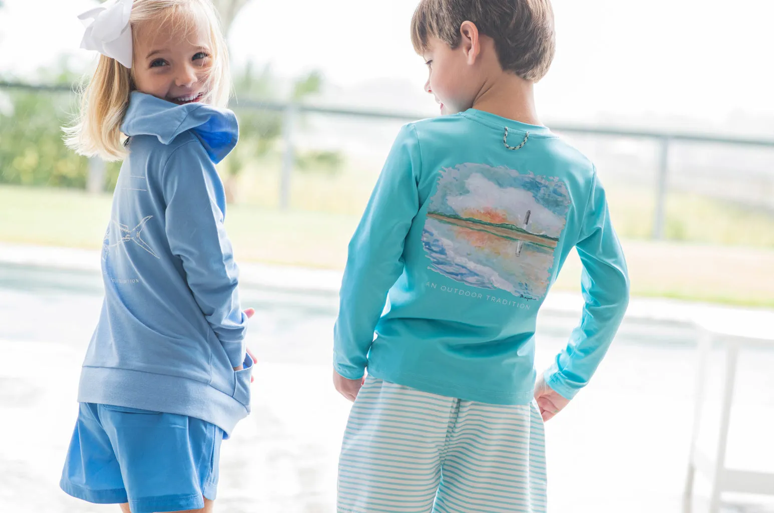 Girls Beach Cruiser Short in All Aboard Blue