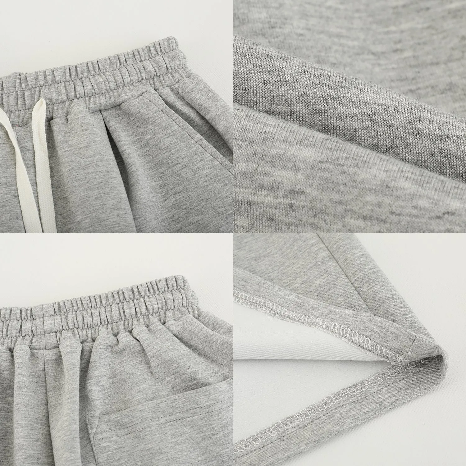 Gray Elastic Waist Shorts