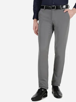 Grey Solid Slim Fit Club Wear Trouser | JB Studio