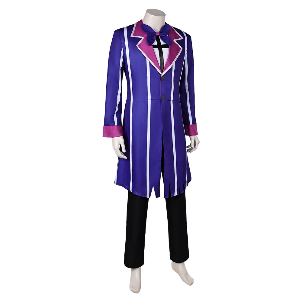 Hazbin Hotel Alastor Blue Purple Suit Cosplay Costume Outfits Halloween Carnival Suit