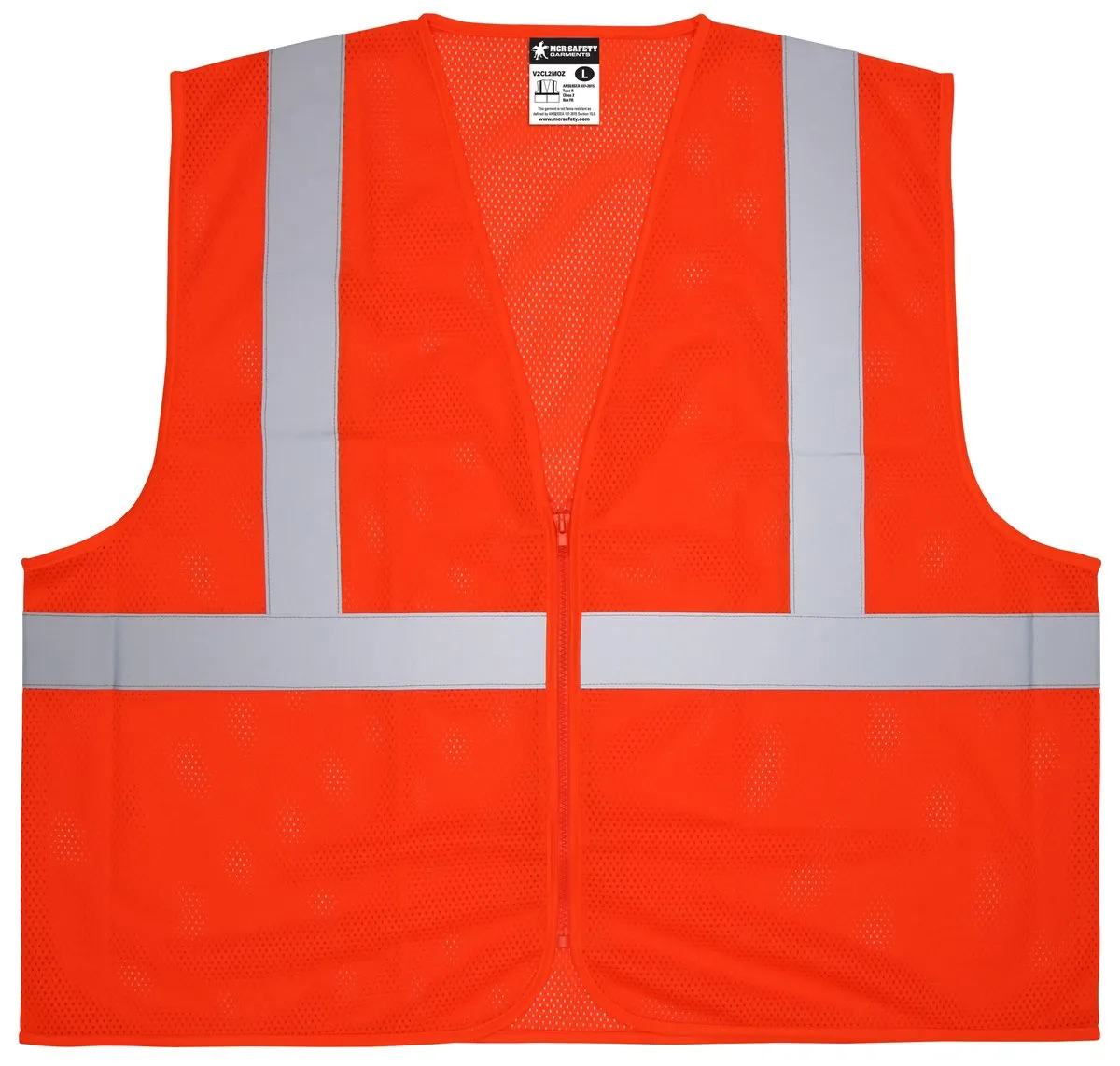 Hi-Visibility Mesh Economy Class 2 Safety Vest With Zipper, ANSI/ISEA 107-2015, Type R compliant