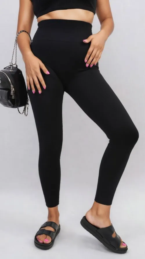 High-Waisted Leggings – Wide Band for Support & Flattering Fit