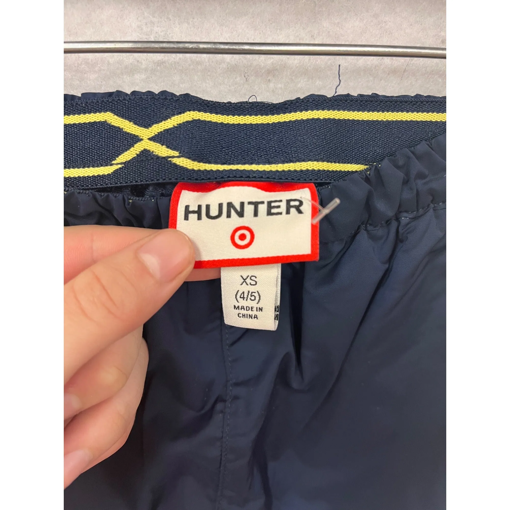 Hunter Kids Navy & Yellow Shorts W/ Side Zippers Size XS (4/5) #6665