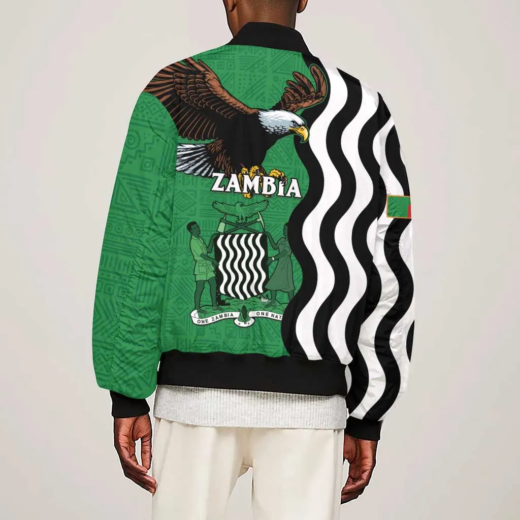 Icitungu ca Zambia Sleeve Zip Bomber Jacket One Zambia One Nation LT15