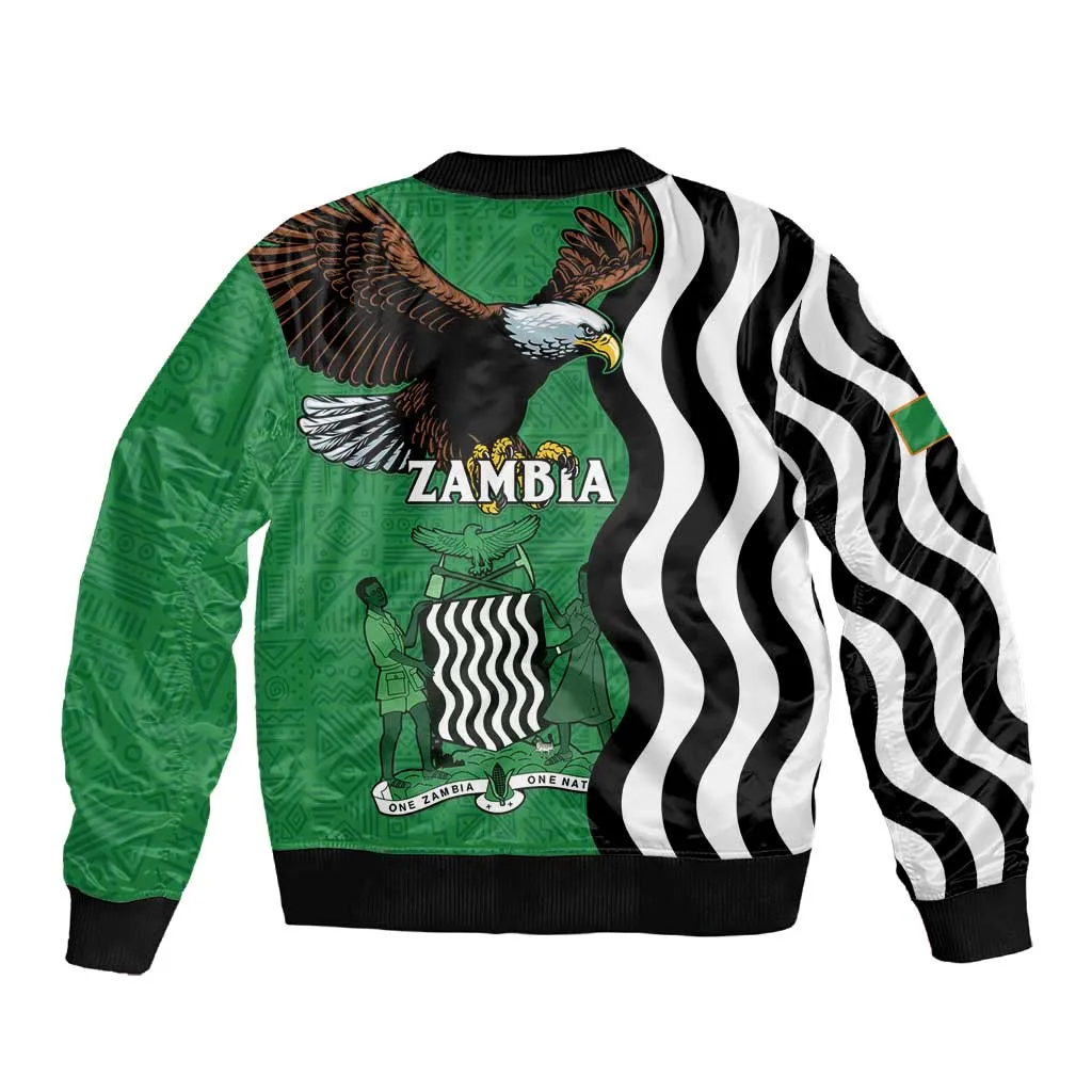 Icitungu ca Zambia Sleeve Zip Bomber Jacket One Zambia One Nation LT15