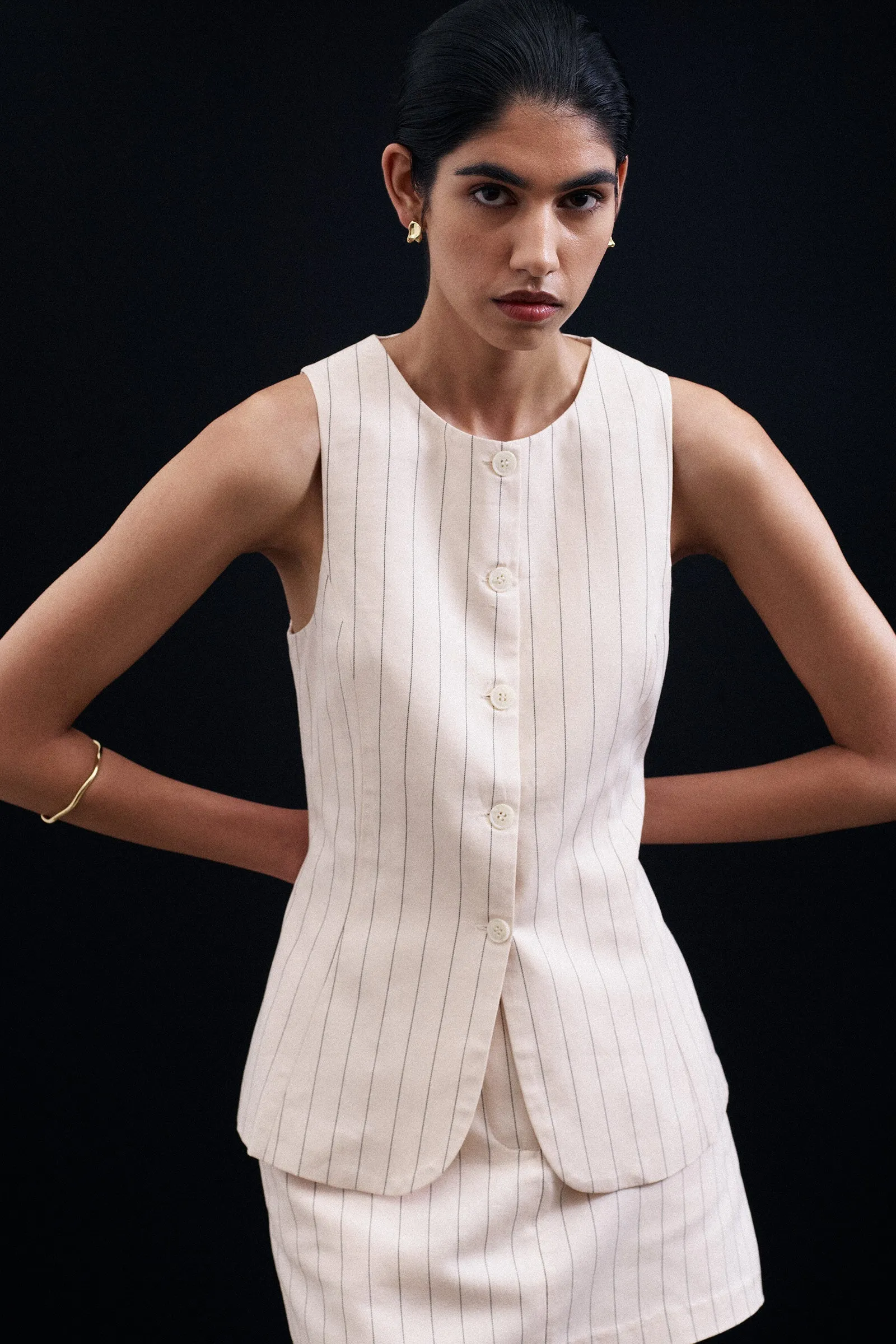 IRVING PINSTRIPE VEST