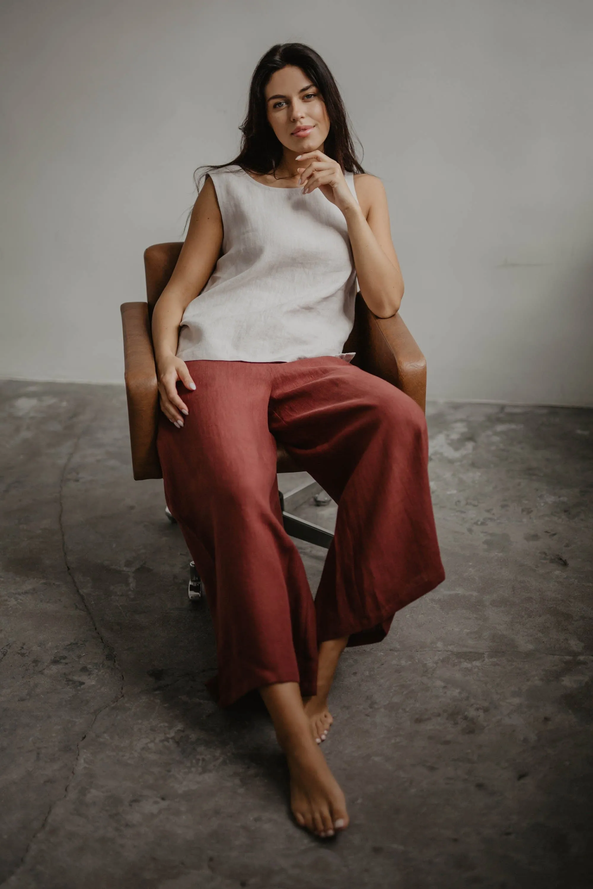 Isabella Wide Linen Trousers | Multiple Colours