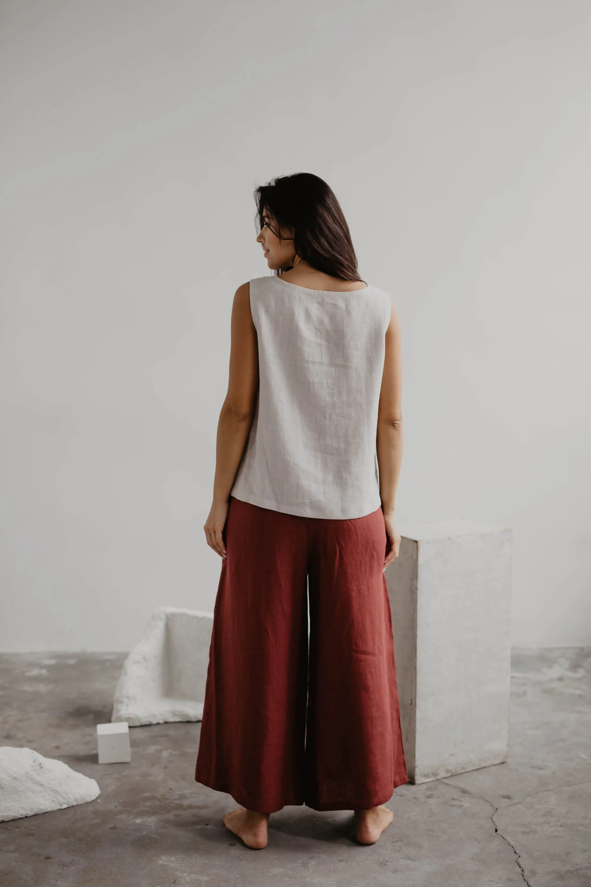 Isabella Wide Linen Trousers | Multiple Colours