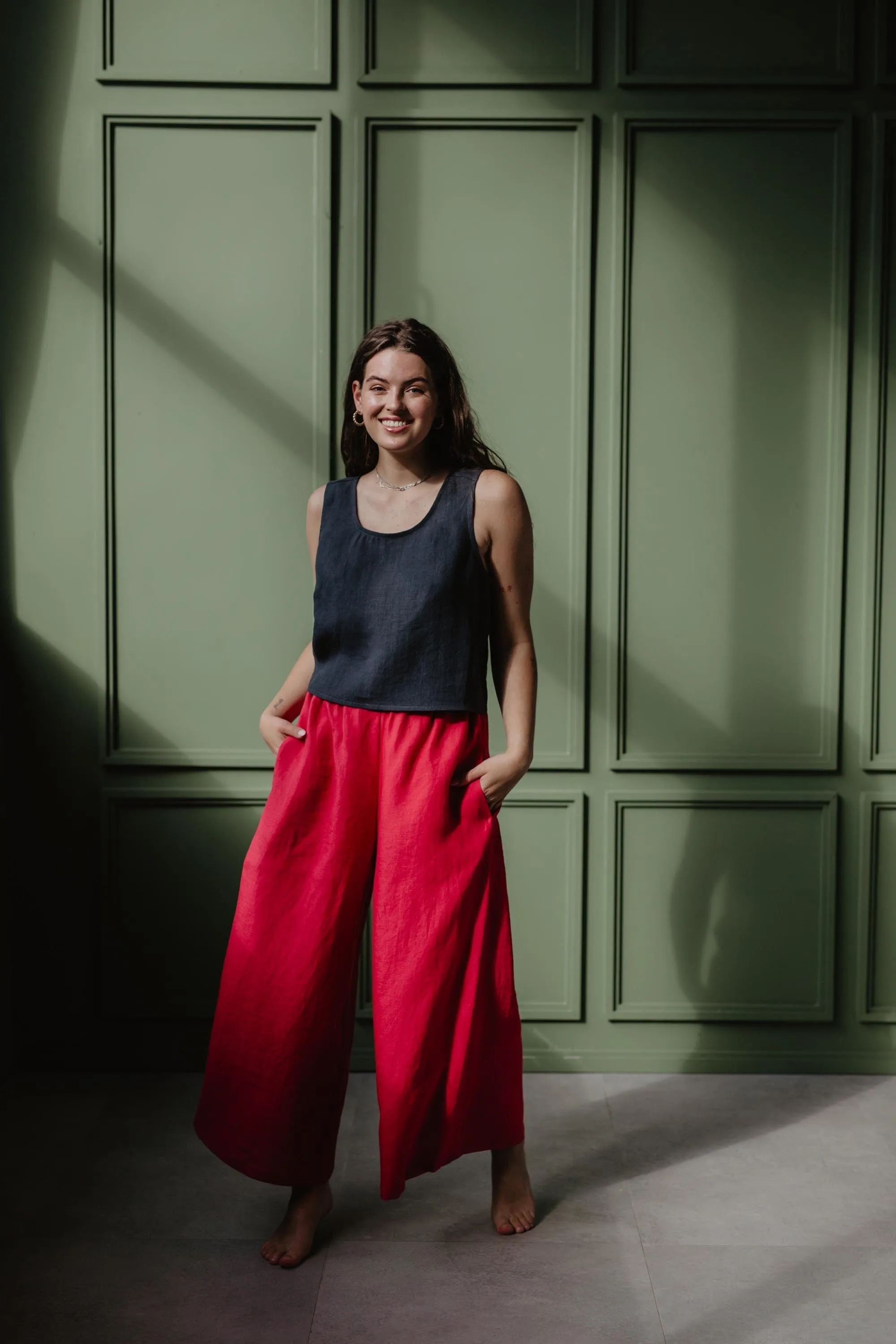 Isabella Wide Linen Trousers | Multiple Colours