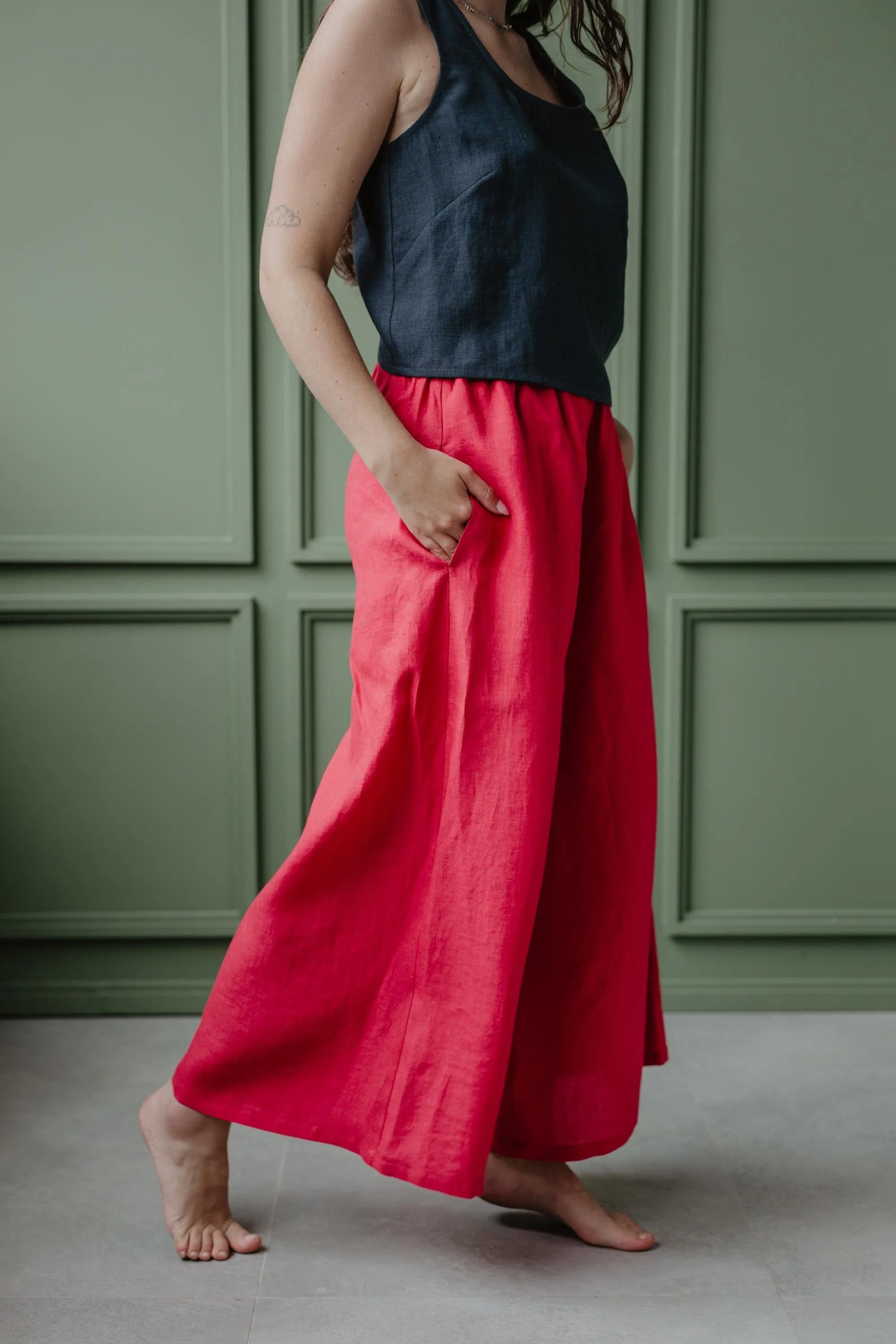 Isabella Wide Linen Trousers | Multiple Colours