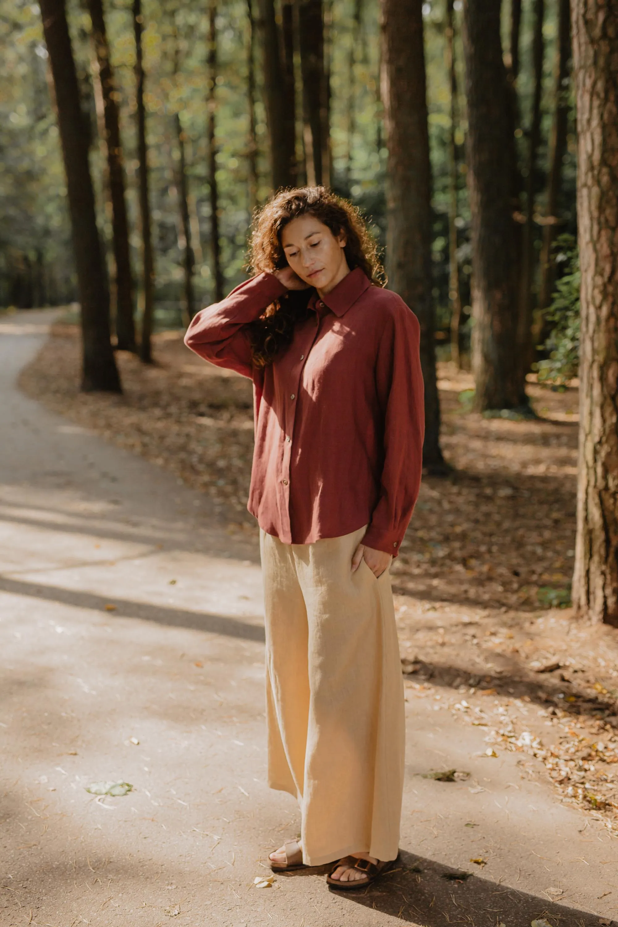 Isabella Wide Linen Trousers | Multiple Colours