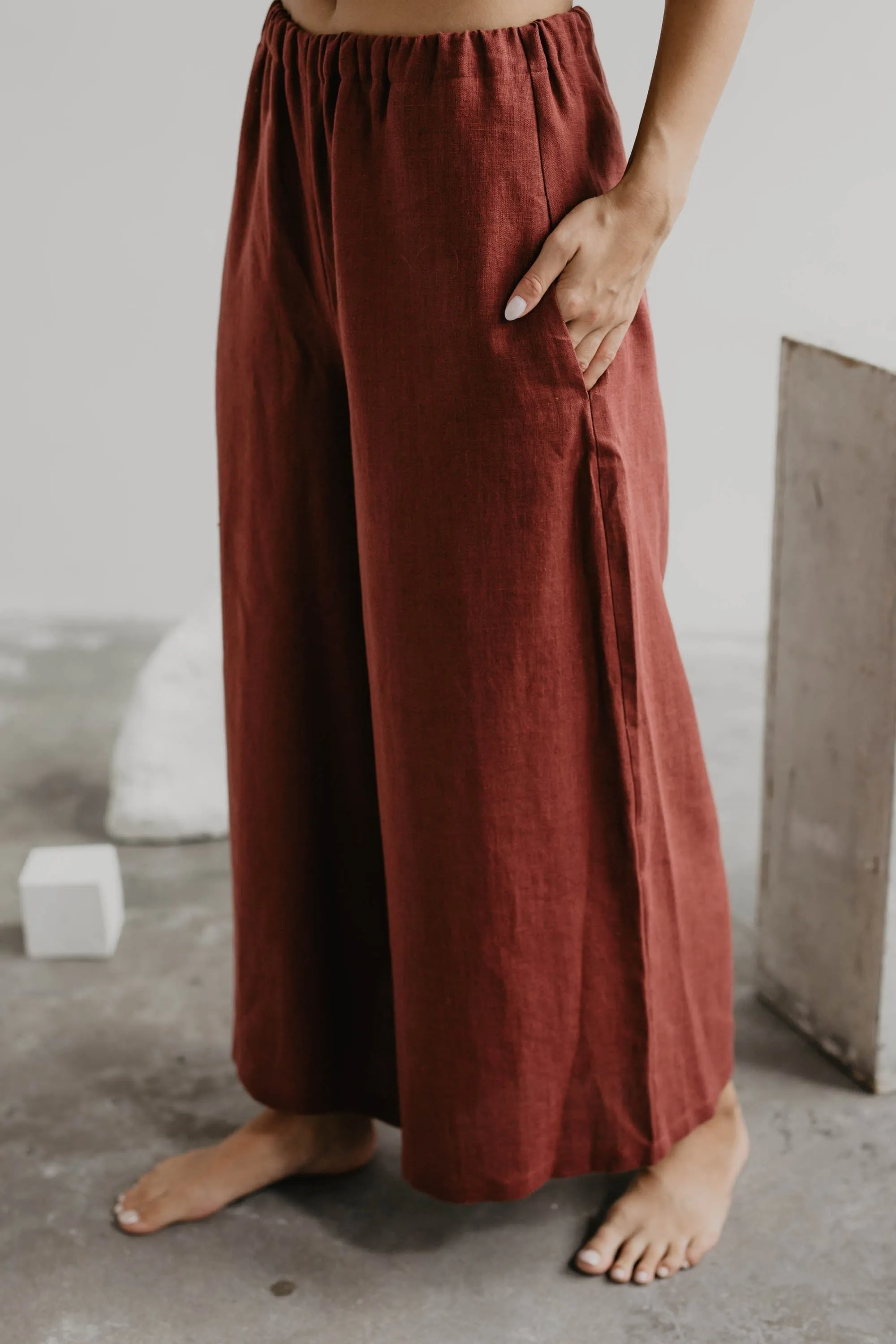 Isabella Wide Linen Trousers | Multiple Colours