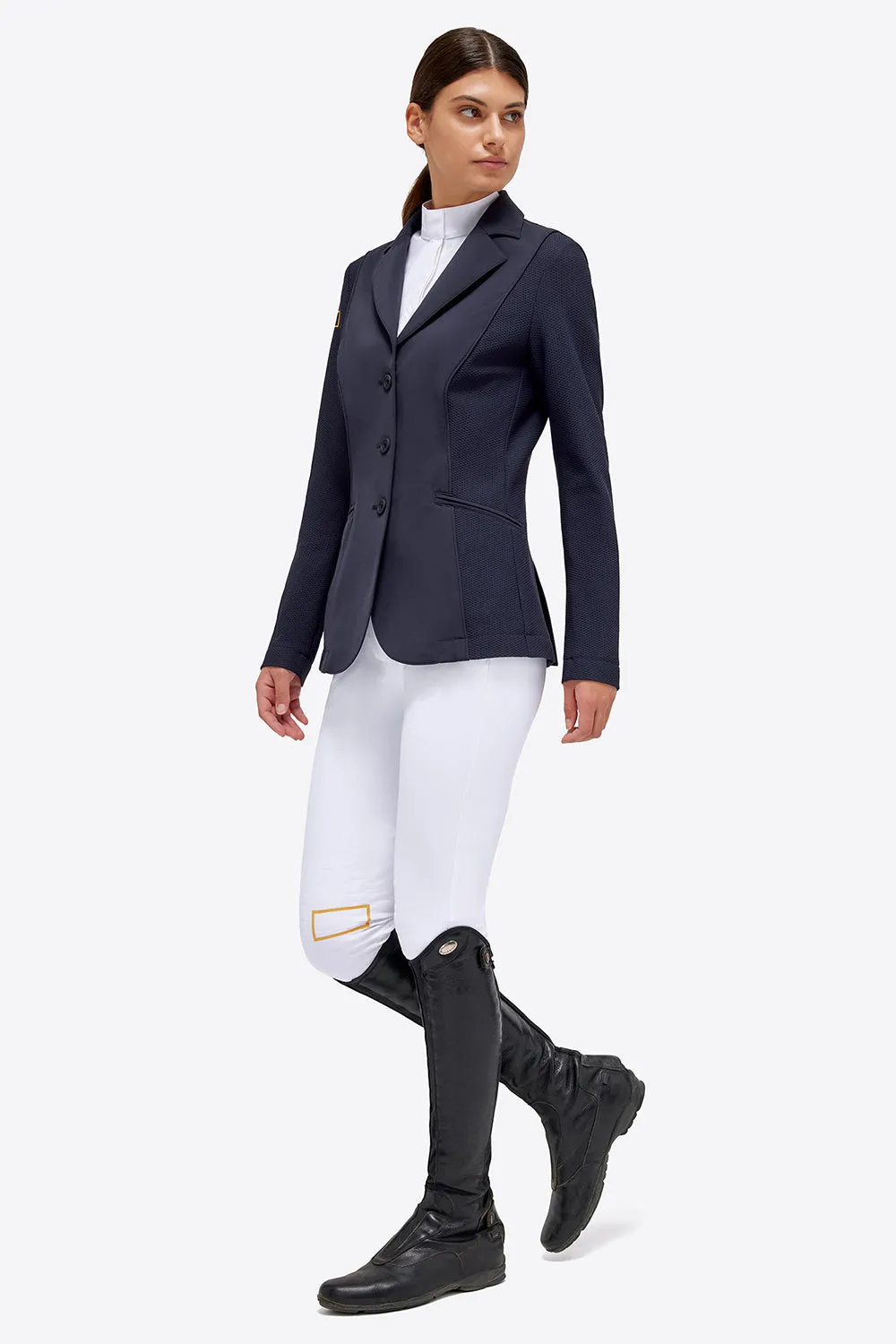 Jersey Mesh Riding Jacket - Navy/Gold Logo