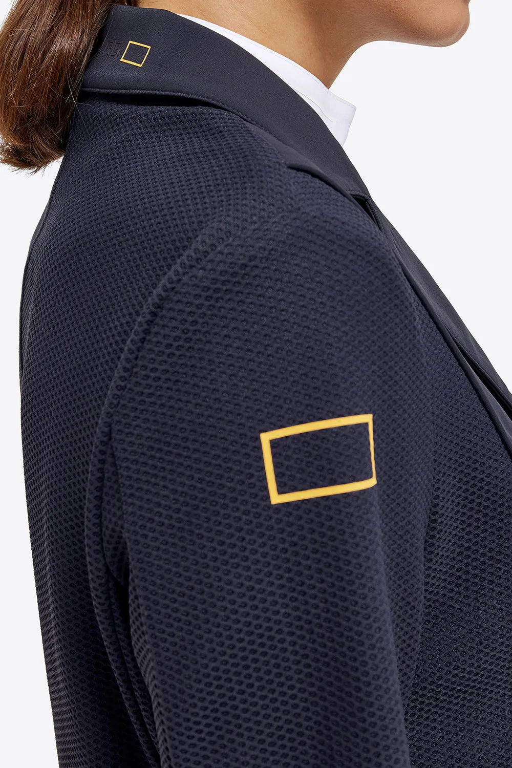 Jersey Mesh Riding Jacket - Navy/Gold Logo