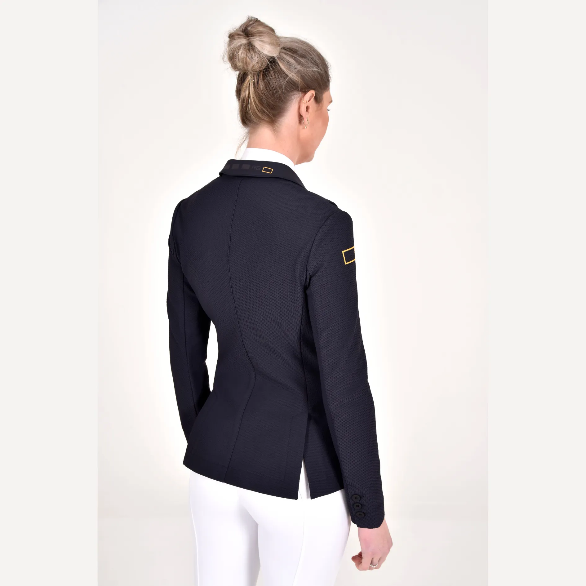 Jersey Mesh Riding Jacket - Navy/Gold Logo