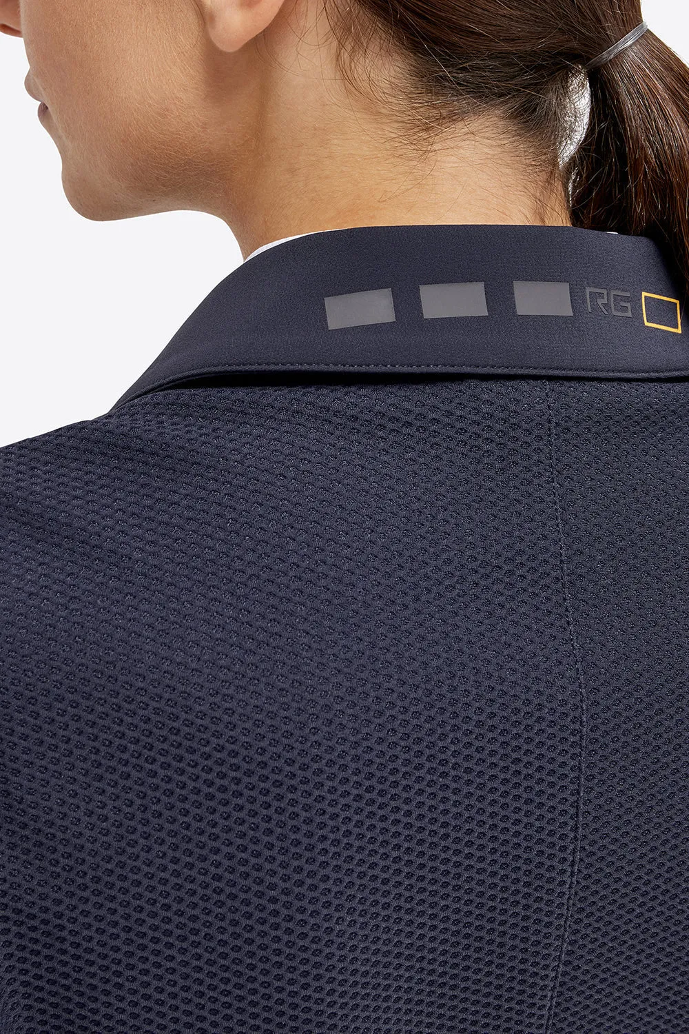 Jersey Mesh Riding Jacket - Navy/Gold Logo