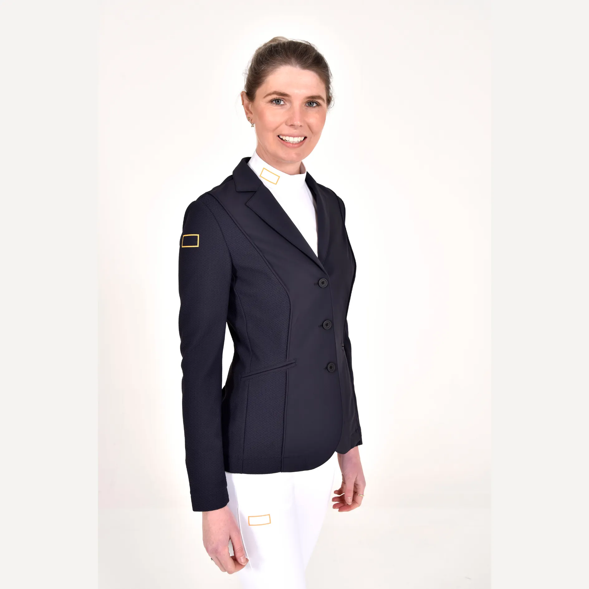 Jersey Mesh Riding Jacket - Navy/Gold Logo