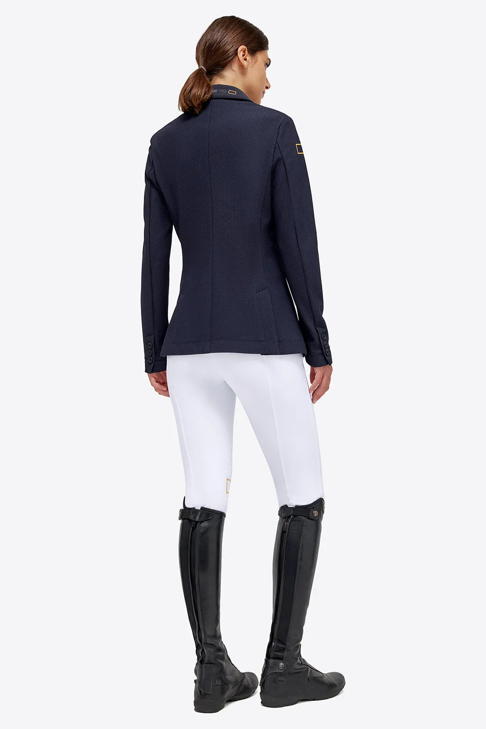 Jersey Mesh Riding Jacket - Navy/Gold Logo