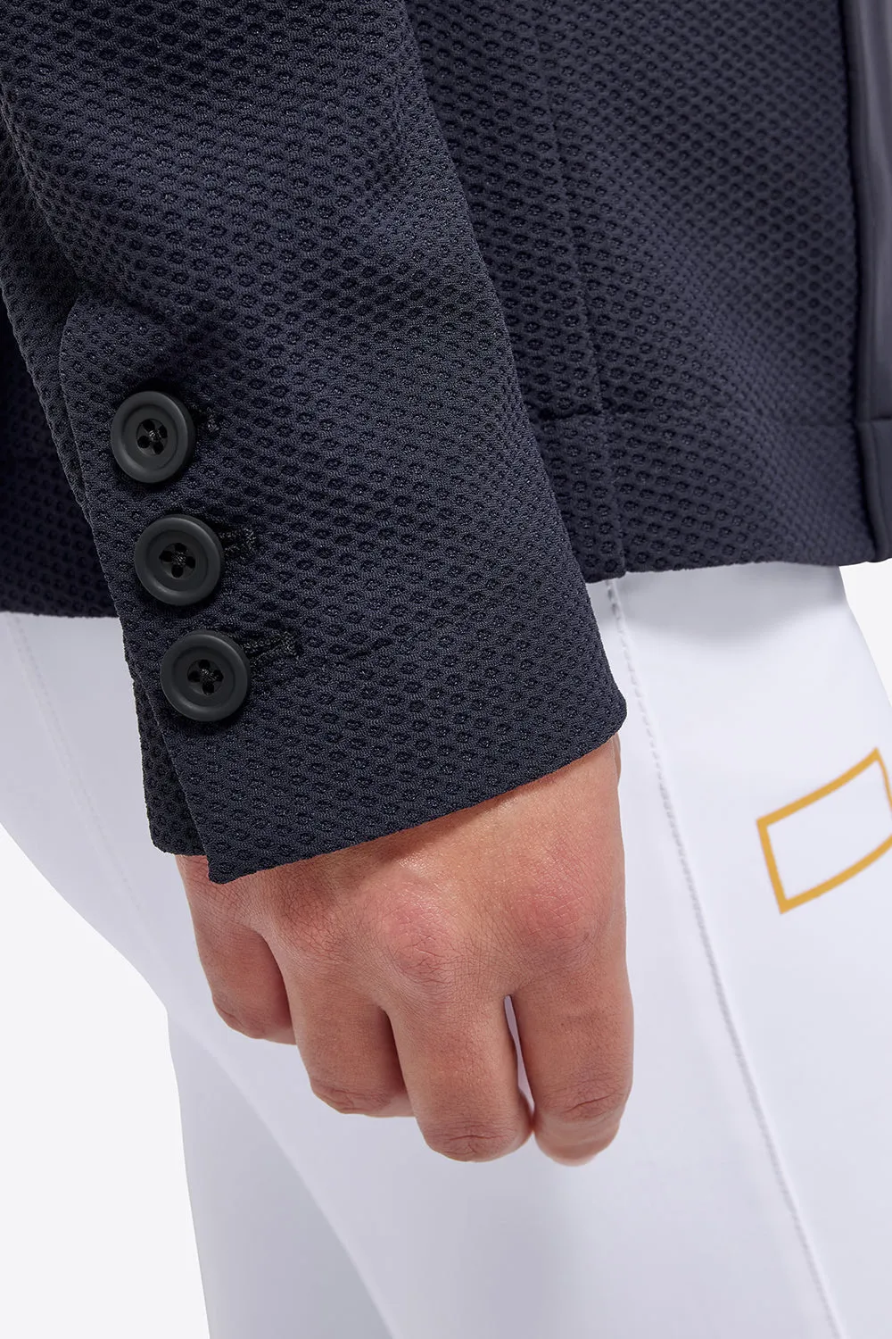 Jersey Mesh Riding Jacket - Navy/Gold Logo