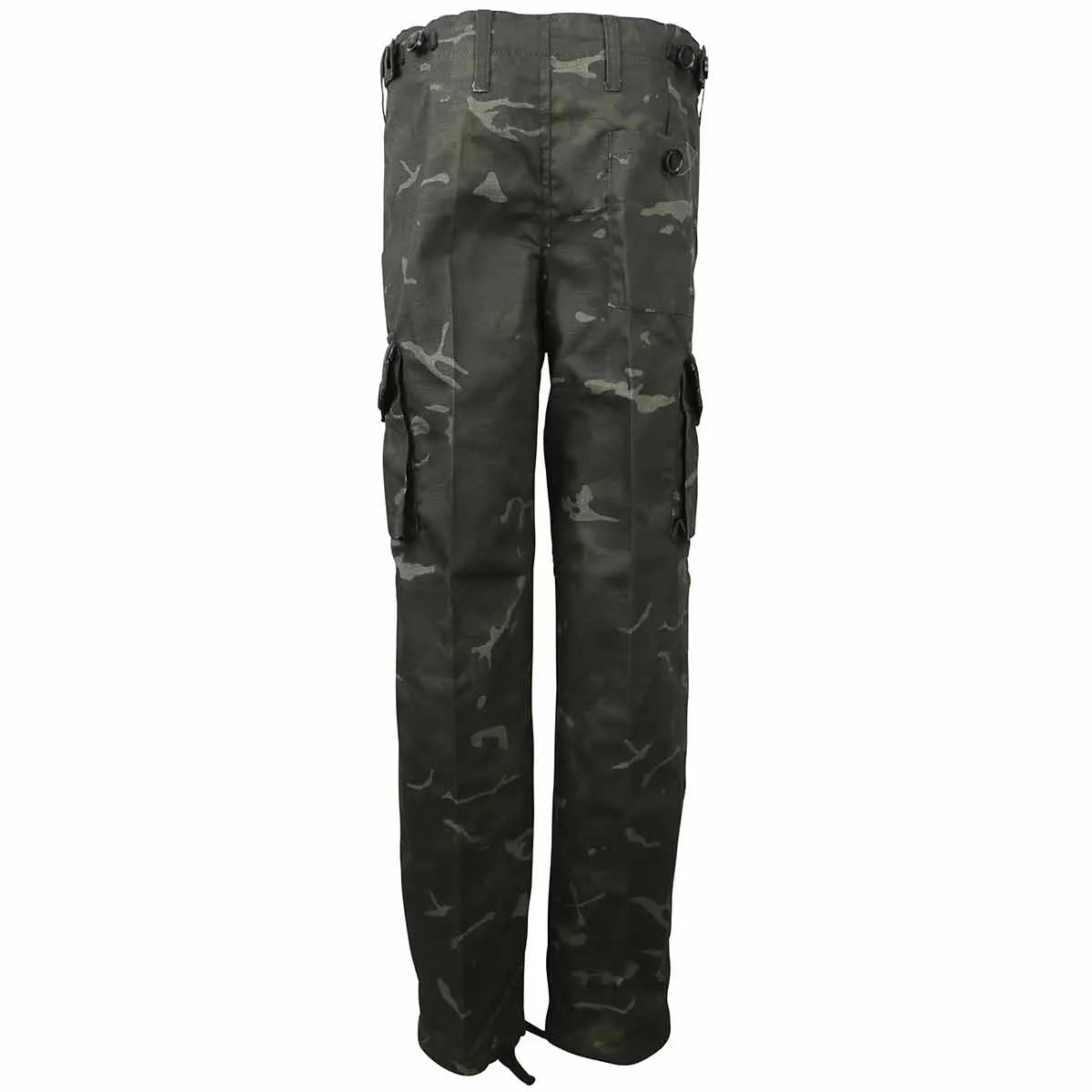 Kids Black Camo Combat Trousers