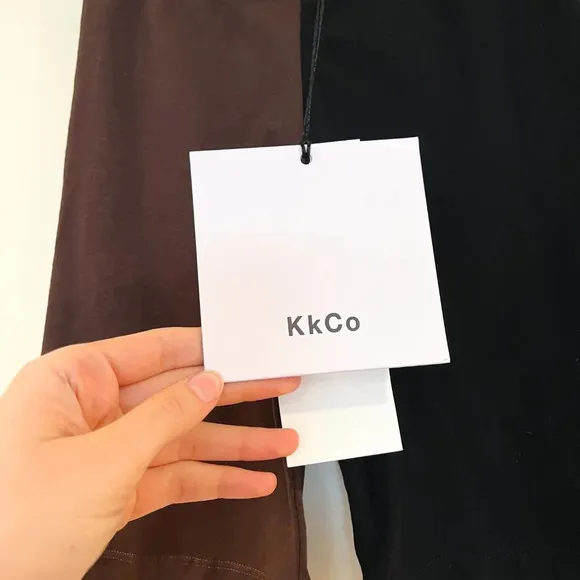 KkCo Colorblocked Black Brown Elastic Waist Designer Compression Athletic Shorts