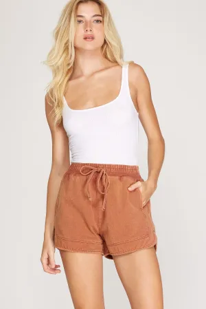Kylie Washed Twill Shorts
