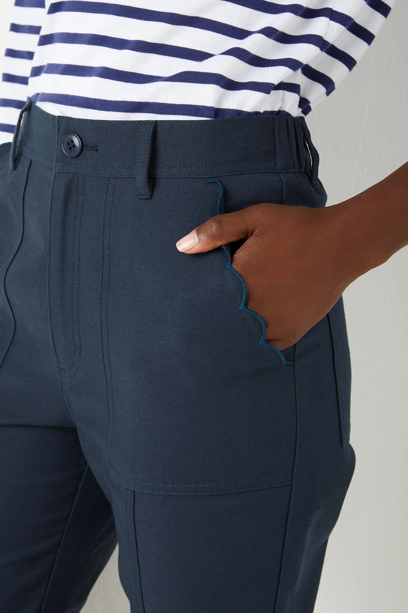 Lara Cotton Cargo Trouser - Midnight - Regular