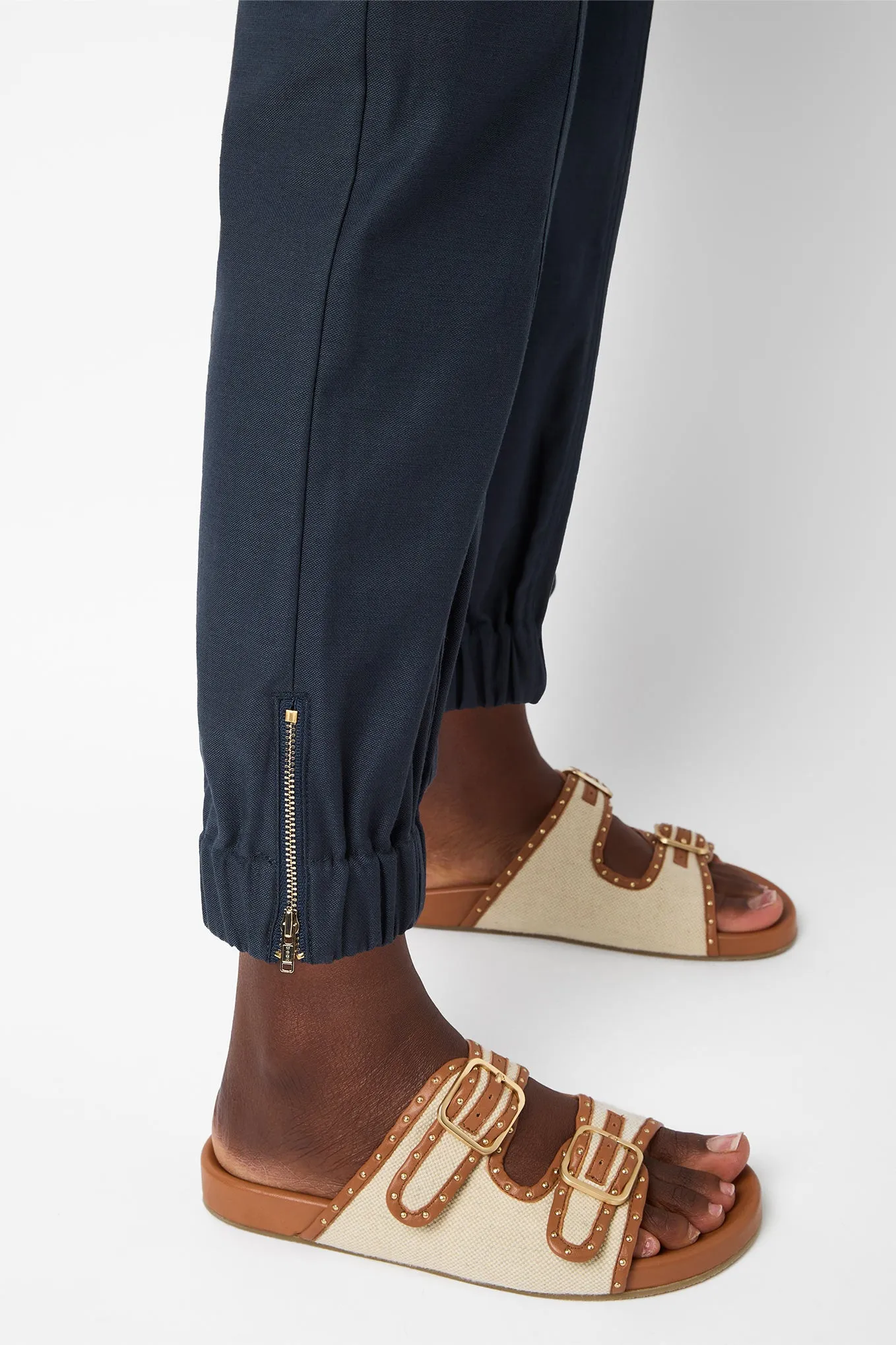 Lara Cotton Cargo Trouser - Midnight - Regular