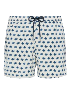 Lightweight fabric swim shorts Lighting with octopus print