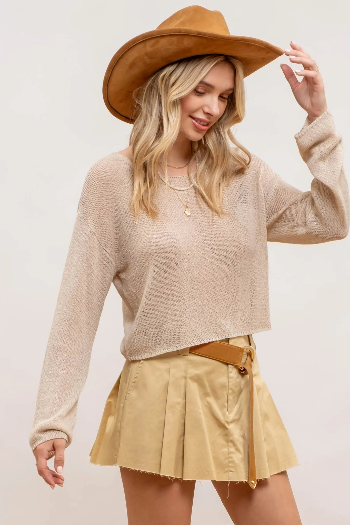 Lightweight Knit Cropped Sweater