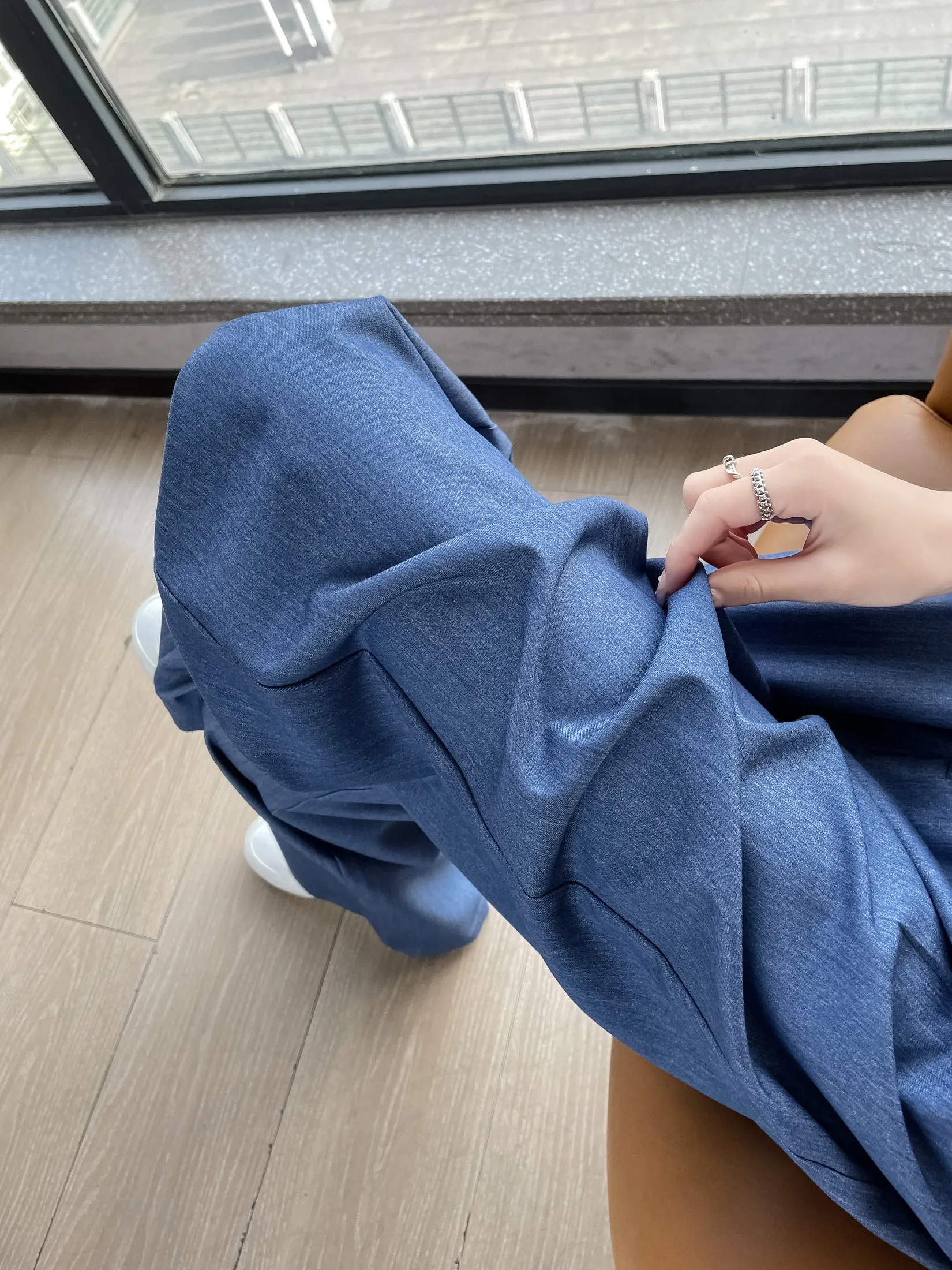 Lightweight Solid Color Straight-Leg Pants with Simple Design for Women