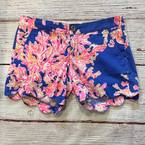 Lilly Pulitzer The Buttercup 5” Shorts in Brilliant Blue It’s Eelectric Sz 00