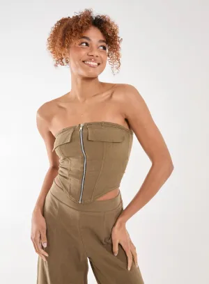 Linen Cargo Corset Top