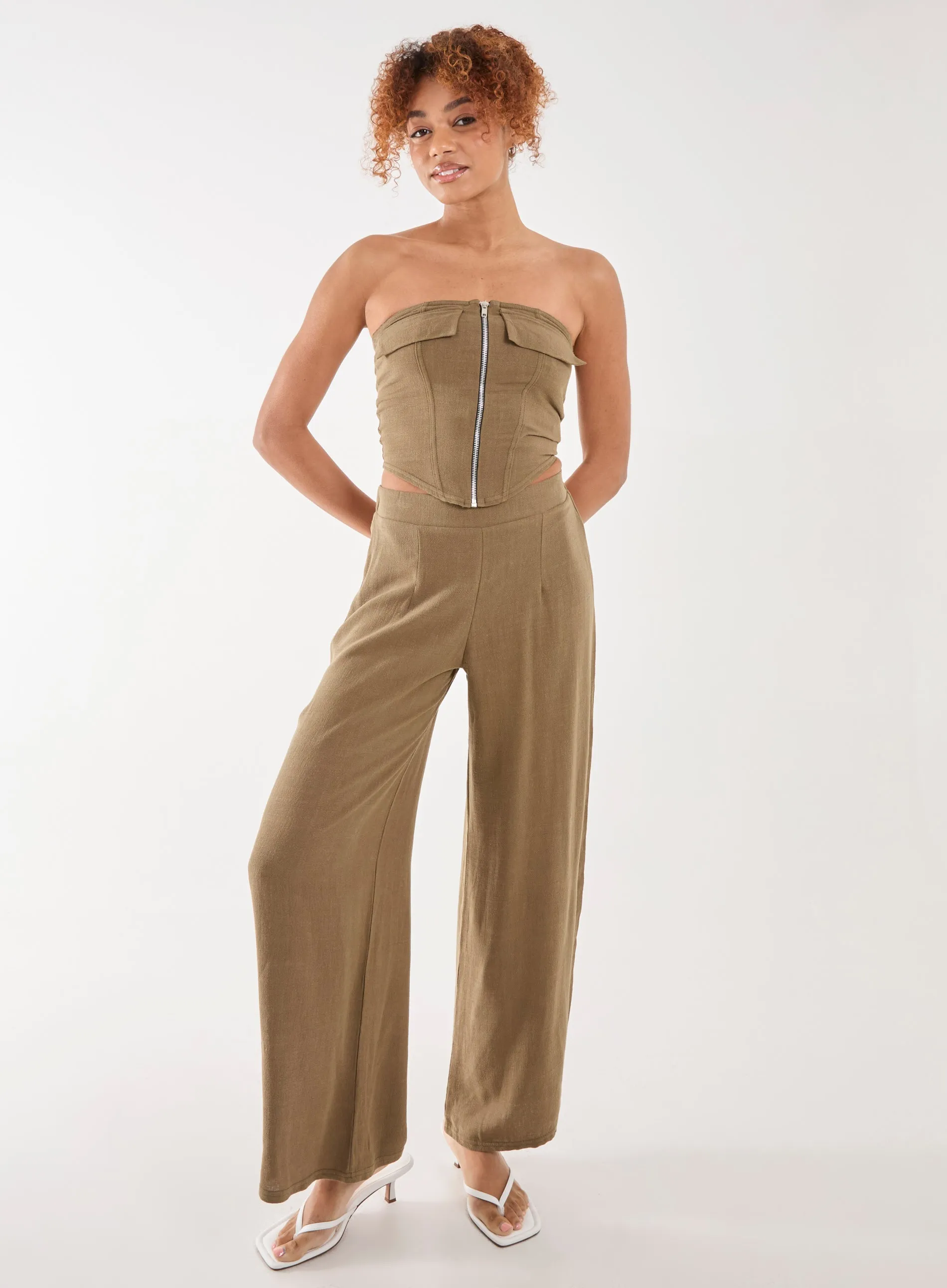 Linen Cargo Corset Top