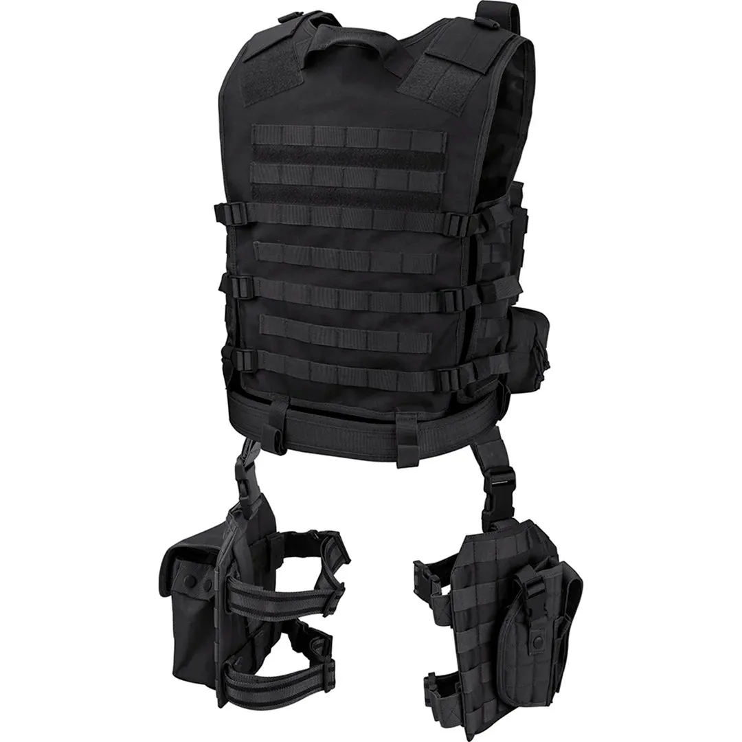 Loaded Gear VX-100 Tactical Vest and Leg Platforms | Black, OD Green, Dark Earth | BI12016, BI12330, BI12344