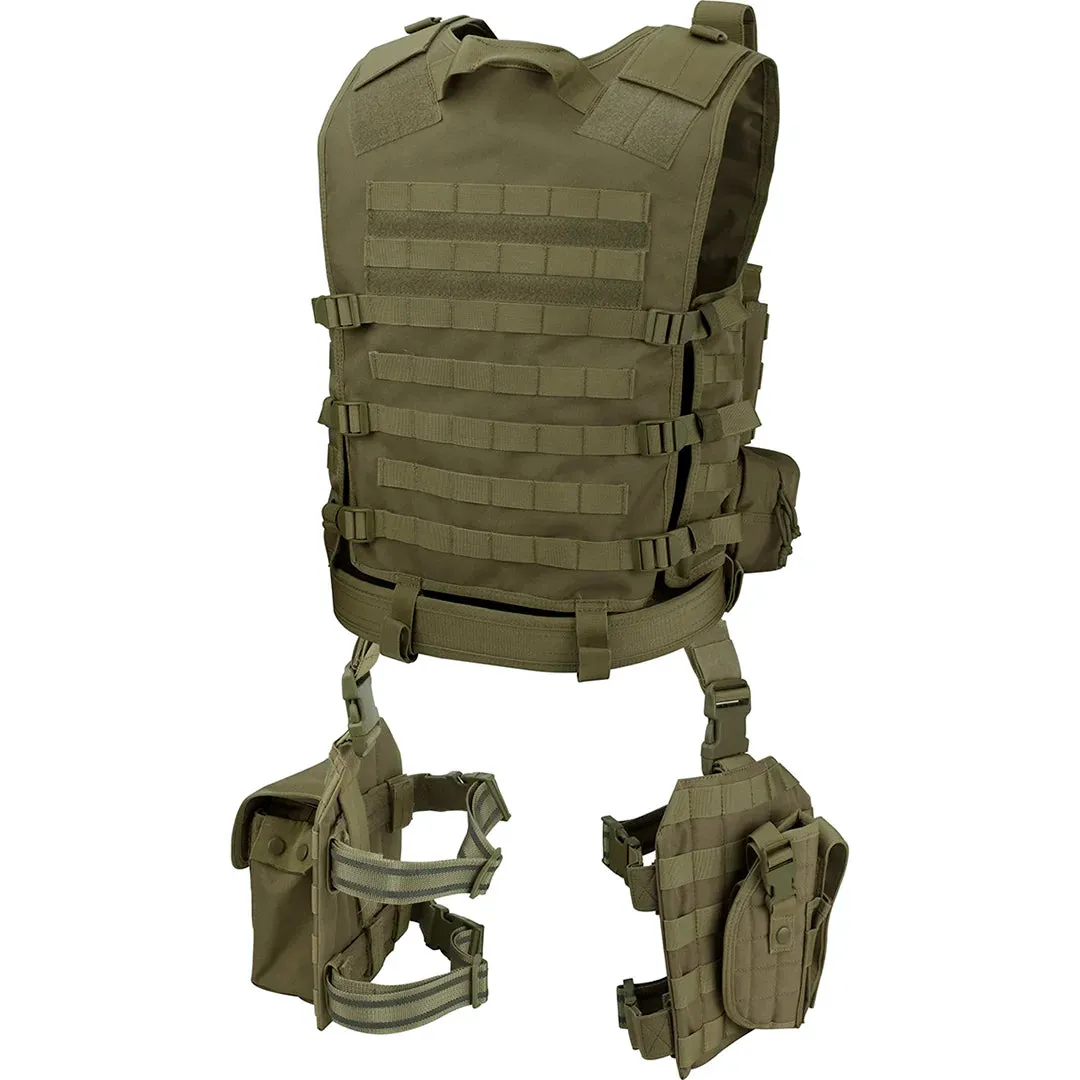 Loaded Gear VX-100 Tactical Vest and Leg Platforms | Black, OD Green, Dark Earth | BI12016, BI12330, BI12344