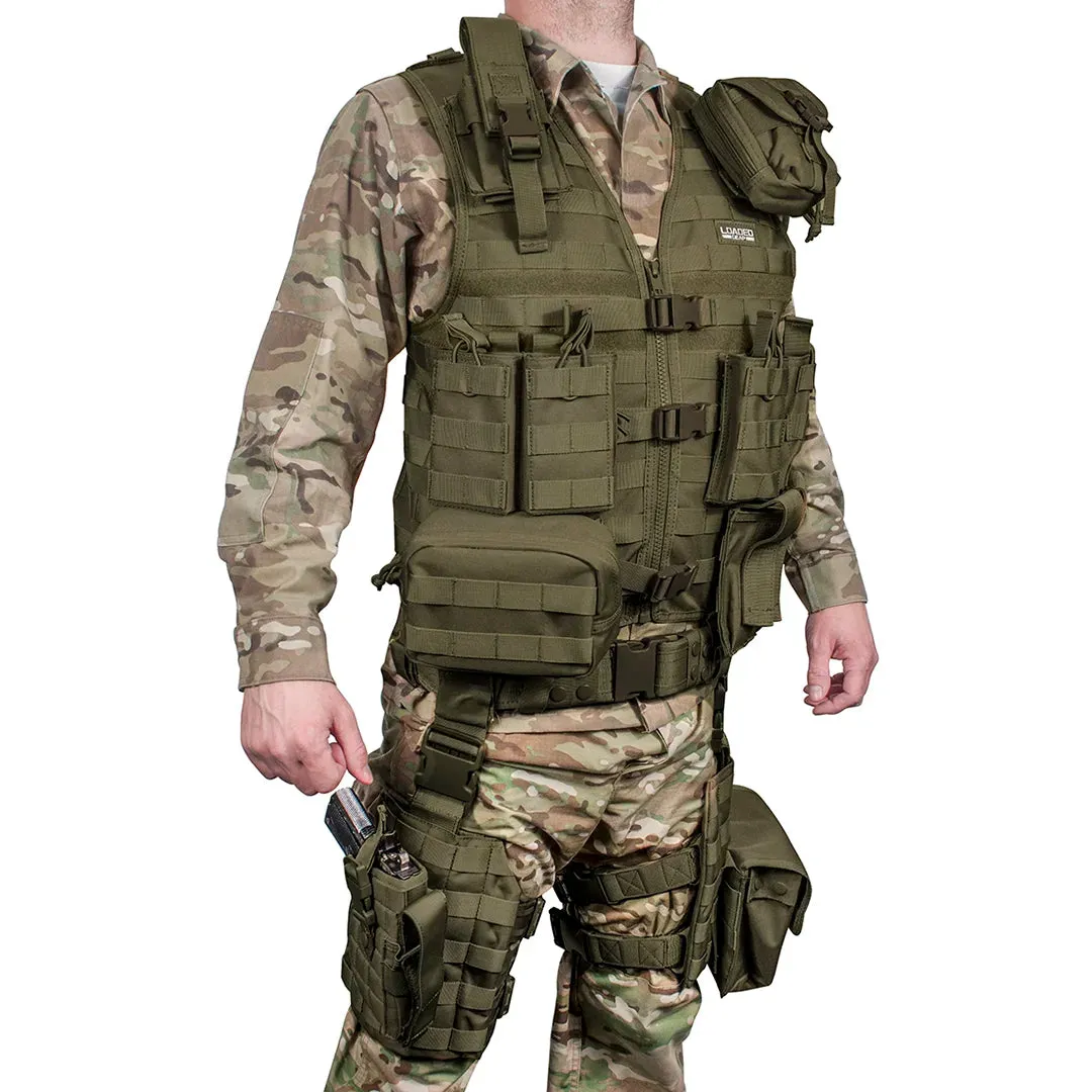 Loaded Gear VX-100 Tactical Vest and Leg Platforms | Black, OD Green, Dark Earth | BI12016, BI12330, BI12344