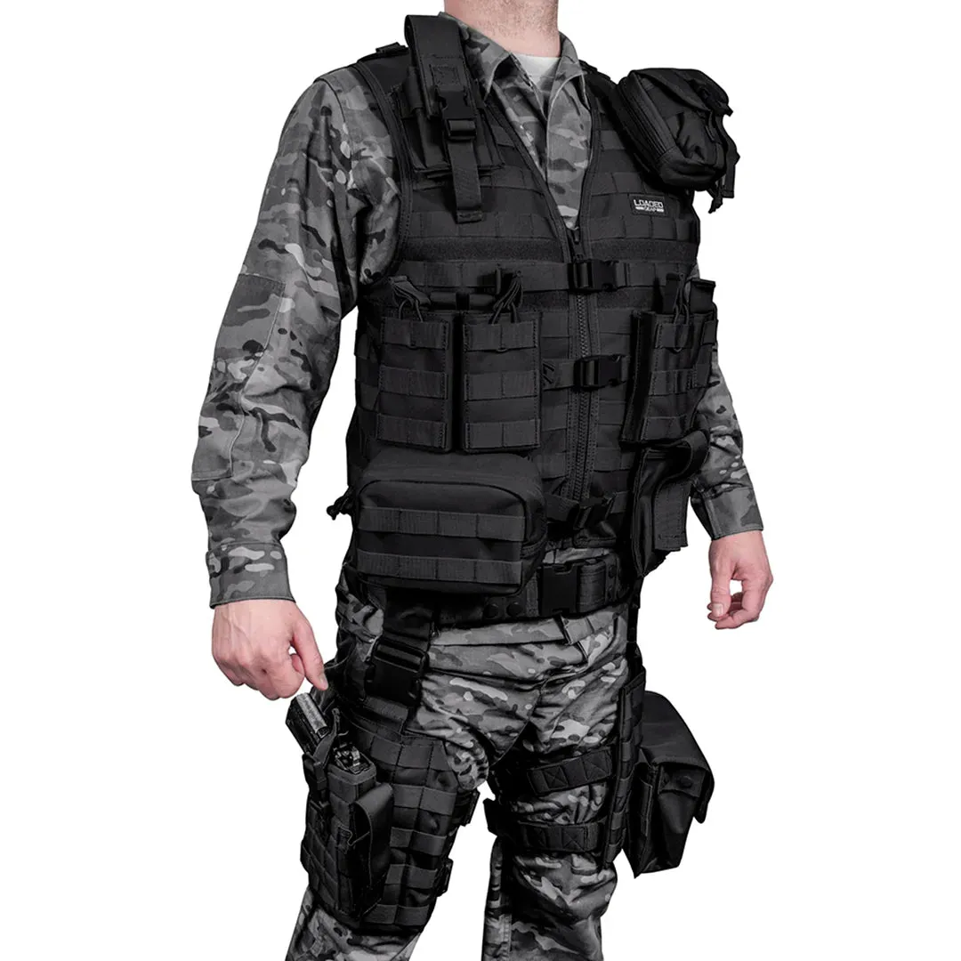 Loaded Gear VX-100 Tactical Vest and Leg Platforms | Black, OD Green, Dark Earth | BI12016, BI12330, BI12344